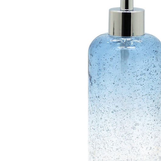 Dispenser in vetro azzurro sfumato - serie Drops