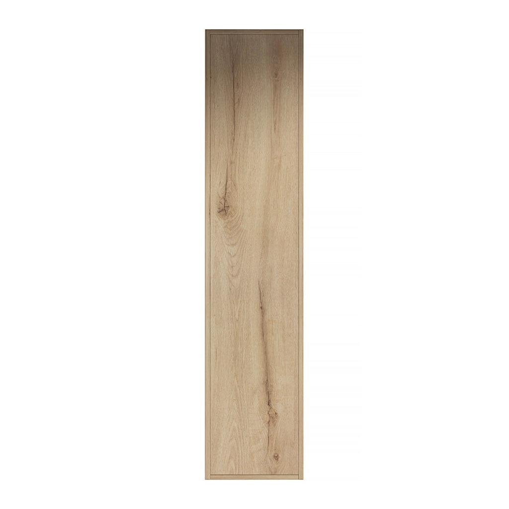 Armadietto da bagno con 2 ante, vano aperto e ripiani regolabili, in compensato, per bagno, rovere bianco, 160 cm