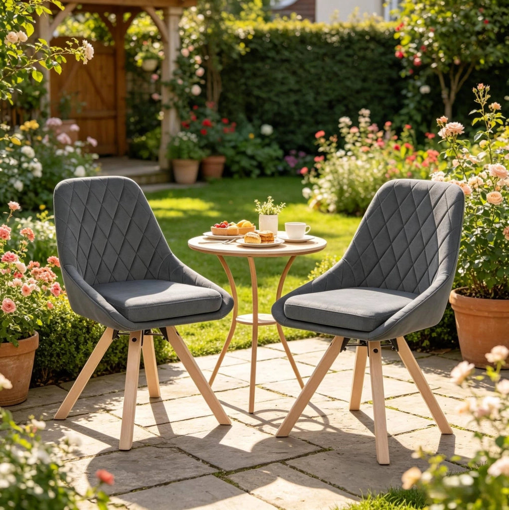 Sedia da sala da pranzo 41x40x84 cm grigio scuro – girevole, set da 2