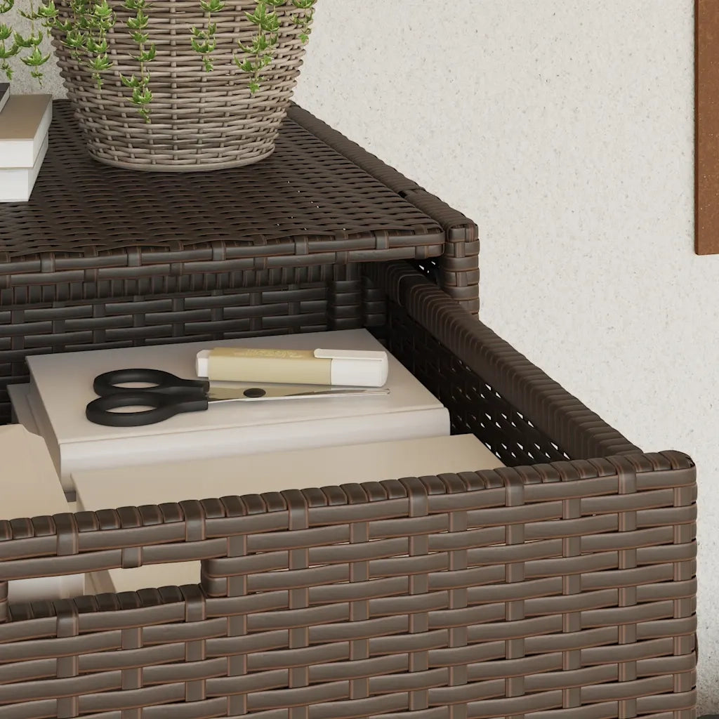 Armadietto Portaoggetti Giardino Marrone 55x55x111cm Polyrattan CFW1420068