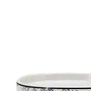 Portasapone in ceramica bianco con decori - serie Fiori