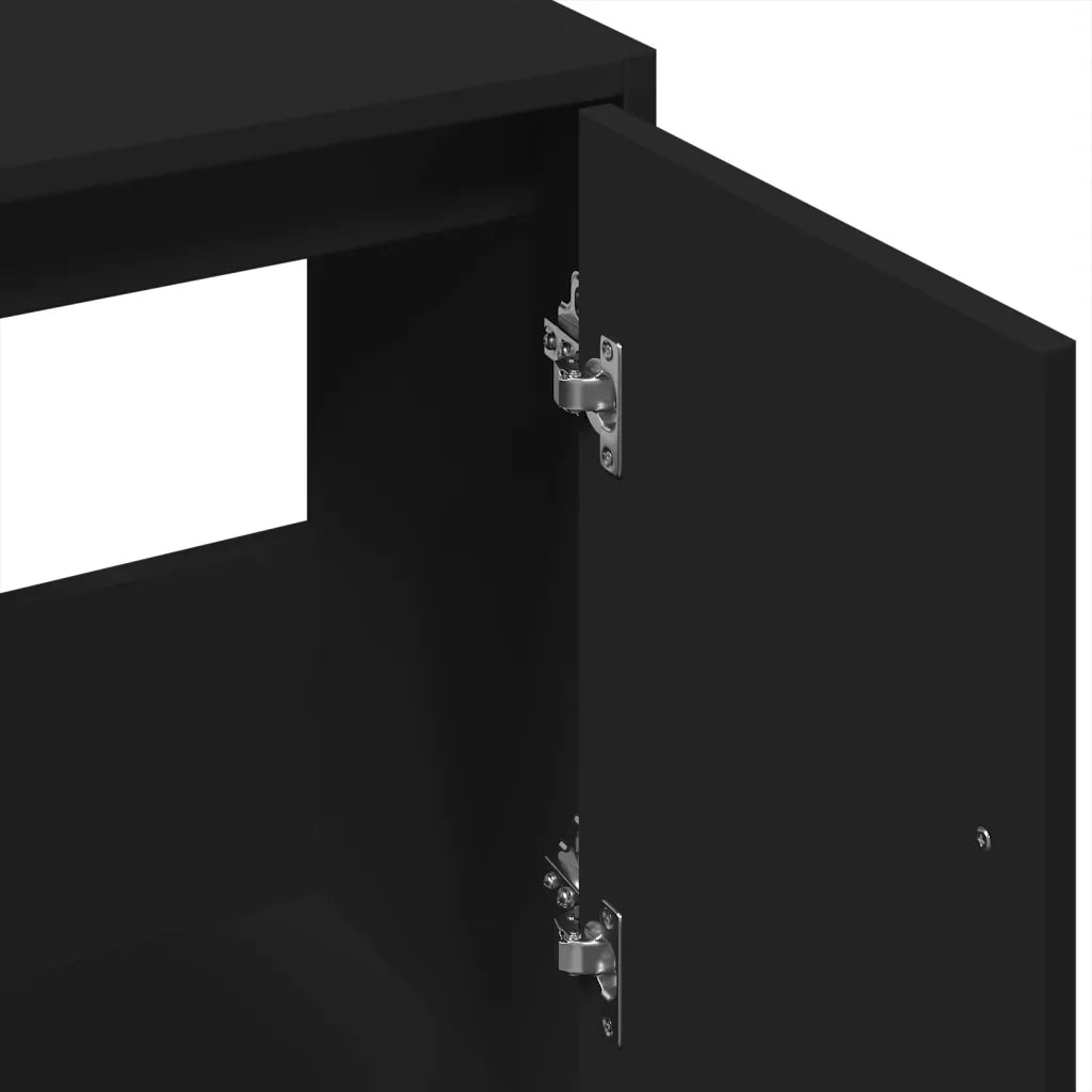 Mobile Lavabo | Armadio Lavabo Nero 63x29x55 cm in Truciolato