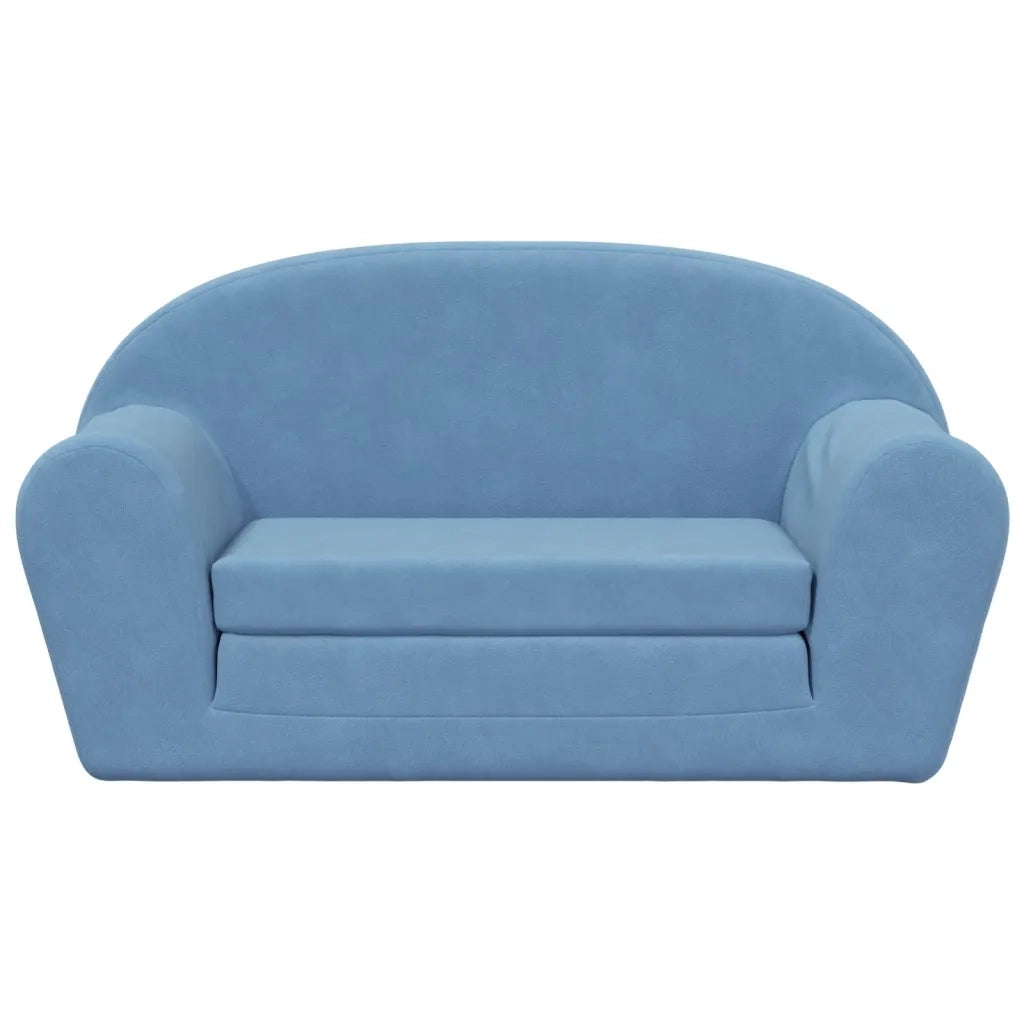 Divano Letto per Bambini a 2 Posti-Sofa Letto-Daybed-Divanetto Blu in Morbido Peluche 174665