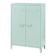 Armadietto da ufficio in metallo con 2 ante 110 x 75 x 33 cm verde pastello 03_0009181