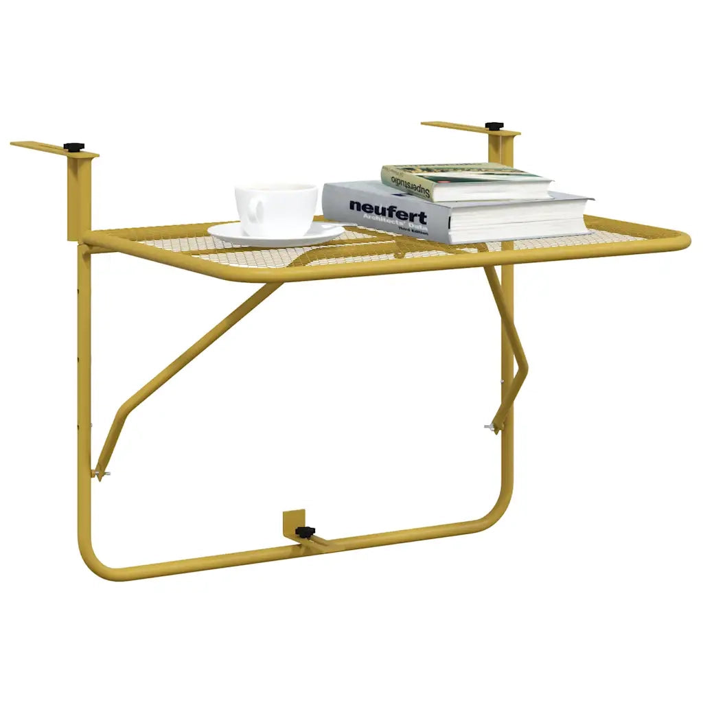 Tavolo da Balcone Oro 60x40 cm in Acciaio cod mxl 34386