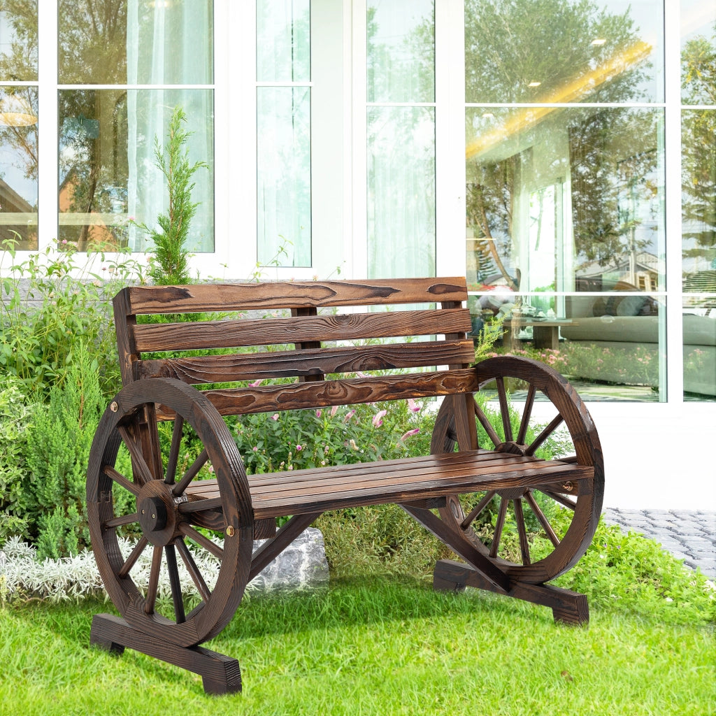 Panchina da Giardino in Legno ¨C Zephmum ¨C Naturale Marrone 105.5x56x79 cm