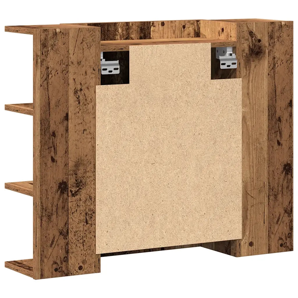Mobile Bagno con Specchio Legno Antico Legno Multistrato 856036