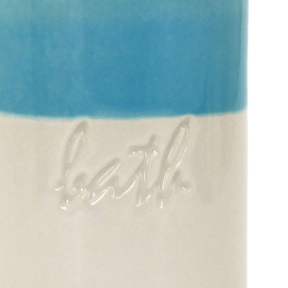 Bicchiere in ceramica blu/bianco - serie Bath