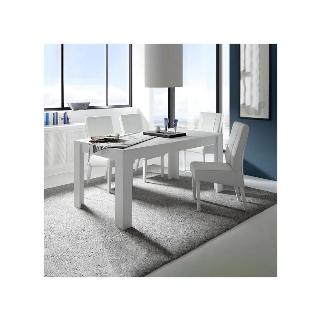 Tavolo allungabile 137x90, Collezione FALL, colore bianco lucido lacato