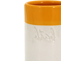 Bicchiere in ceramica giallo/bianco - serie Bath