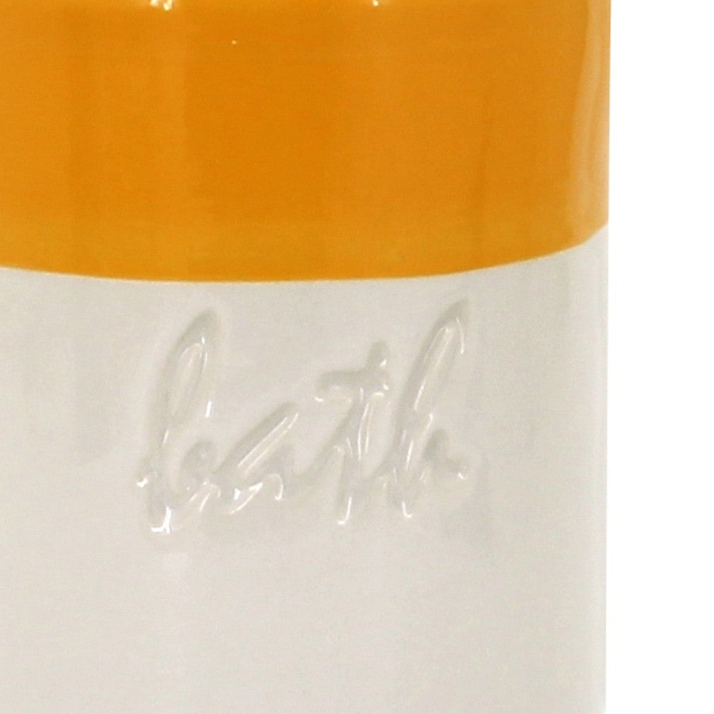 Bicchiere in ceramica giallo/bianco - serie Bath