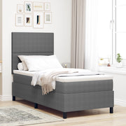 Letto a Molle con Materasso Grigio Chiaro 80x200 cm Tessuto di Corduroy