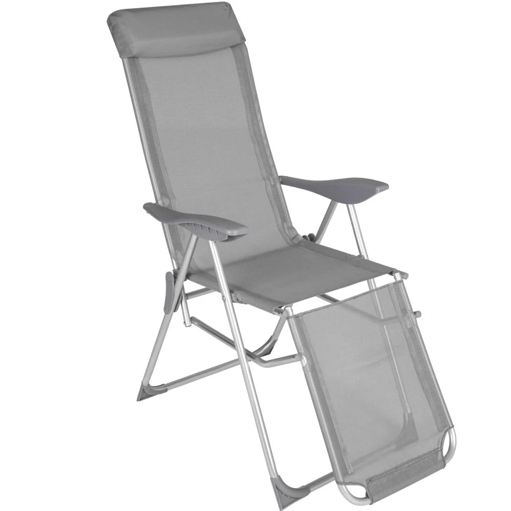 Set di 2 sedie da giardino pieghevoli con poggiapiedi braccioli poggiatesta rimovibile mobili da giardino per esterni struttura in alluminio schienale reclinabile mobili da giardino 2208264