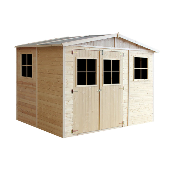 TIMBELA M334+M334G Casa da giardino in legno naturale CON PAVIMENTO IMPREGNATO A226x216x324 cm/6 m²