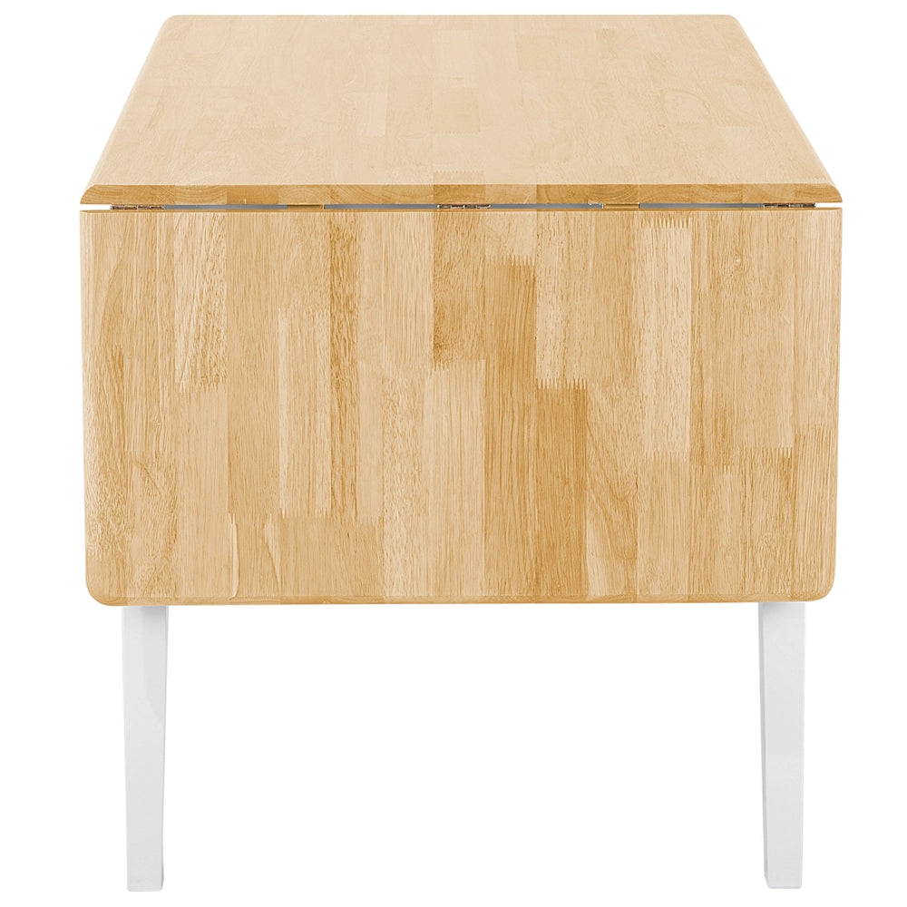 Tavolo da Pranzo in marrone chiaro Allungabile Gambe Bianche 75 x 119 cm sala da pranzo