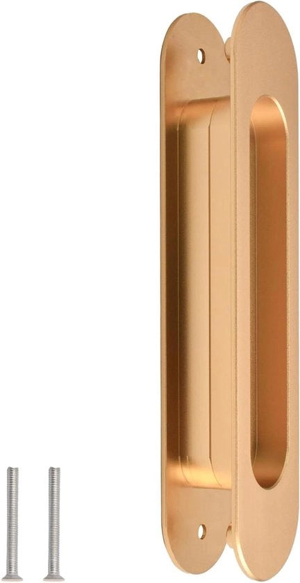 Maniglione Premium a doppia faccia per porte scorrevoli - Set da 2 - Champagne Giallo - Alluminio - per armadio, cassettone, armadio a muro