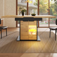 Tavolo estensibile - Xylo - 110-140x80cm con LED e ripiano snack