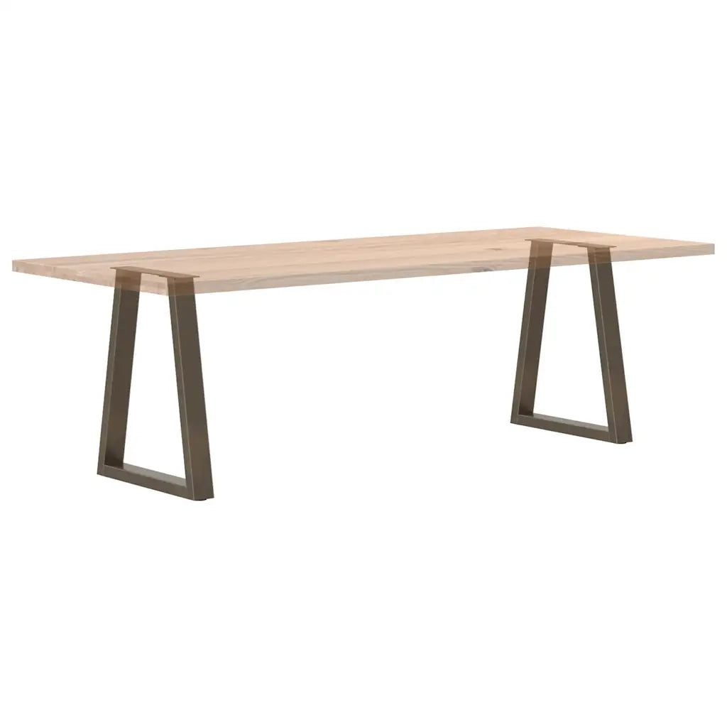 Gambe per tavolo da pranzo a forma di V 2 pz in acciaio naturale 50x(72-73,3) cm