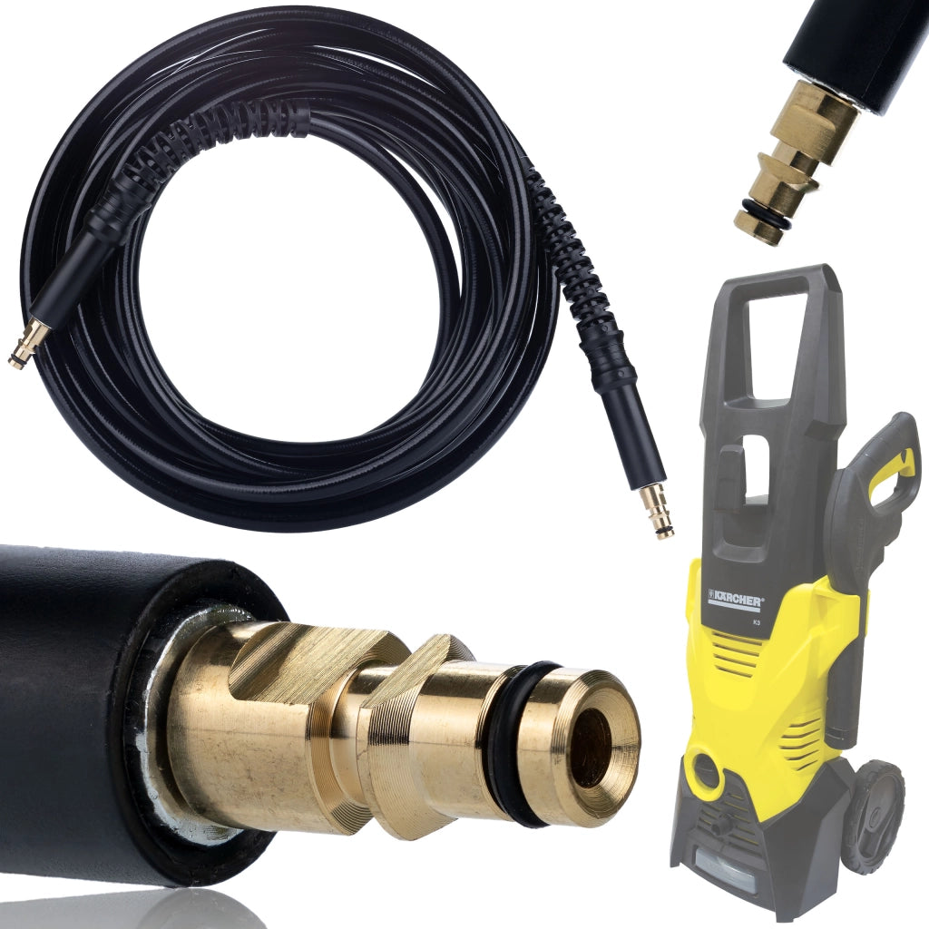 Tubo Alta Pressione 15m di Ricambio compatibile con Idropulitrice Kärcher K2–K7 – Click Connect, Nylon, 180 Bar, 60°C