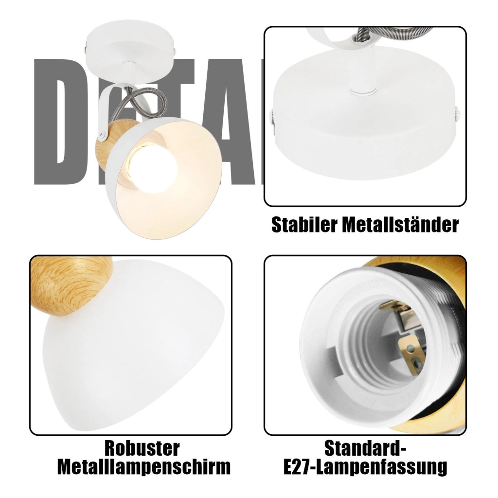 ZMH Faretto da soffitto 1 fiamma retro E27 industriali per corridoio cucina