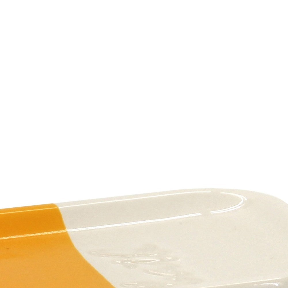 Portasapone in ceramica giallo/bianco - serie Bath