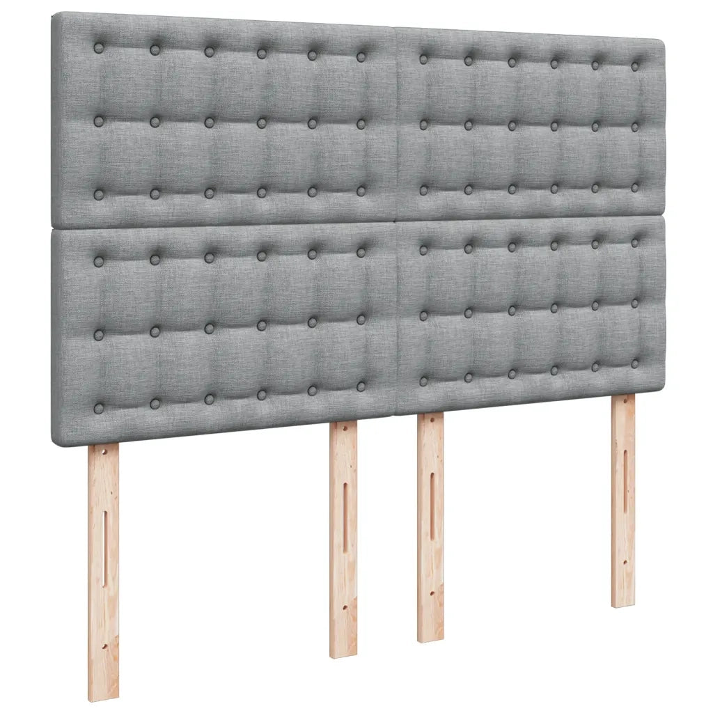Giroletto a Molle con Materasso Grigio Chiaro 140x200cm Tessuto