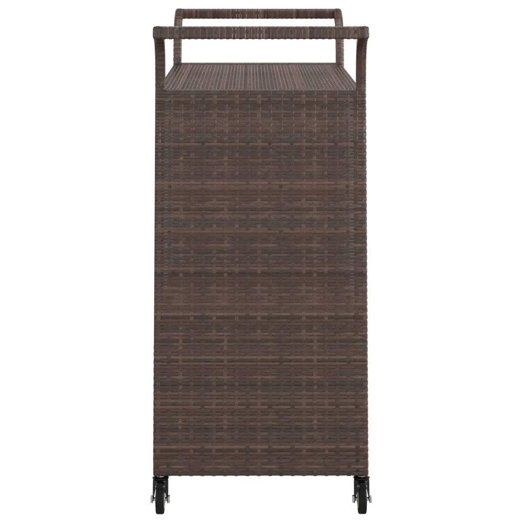 Carrello da Bar con Cassetto Marrone 100x45x97 cm in Polyrattan cod mxl 58963