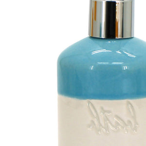 Dispenser in ceramica blu/bianco - serie Bath