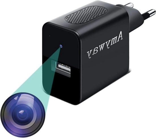 Cassa Segretissima - Mini-camera 32 GB 1080p con visione notturna e sensore di movimento, portatile e con connettore USB