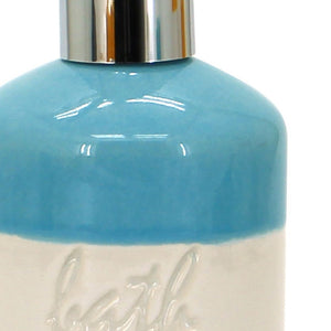 Dispenser in ceramica blu/bianco - serie Bath