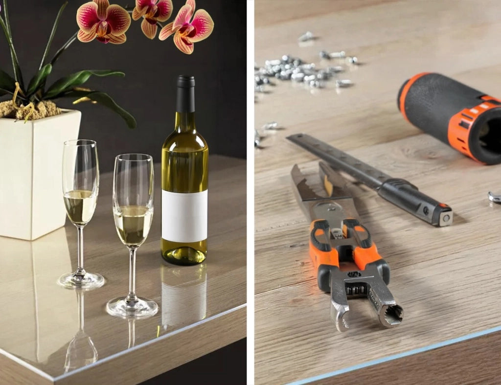 Tovaglia Trasparente Spessa Pellicola Cristallo Pvc Protettiva Antimacchia Proteggi Tavolo - 100x580 Cm
