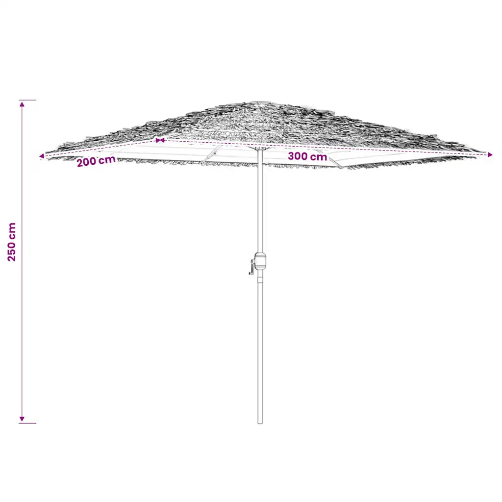Ombrello | Parasolne Giardino con Palo in Acciaio Bianco 300x200x250 cm