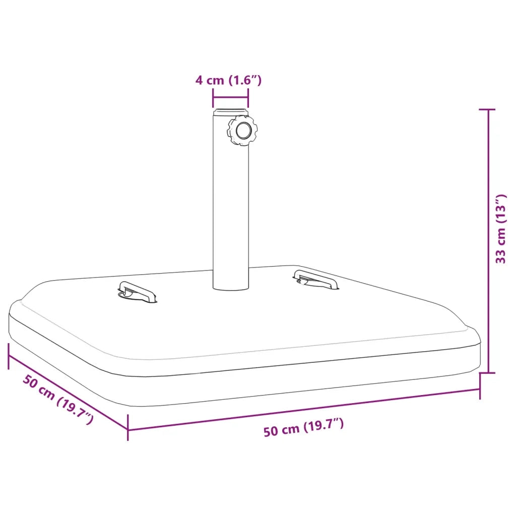 Base per Ombrellone con Manici per Pali ?38/48 mm 27kg Quadrata CFW3689545