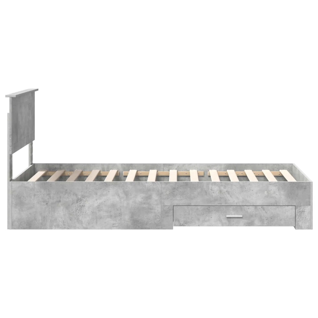 Struttura del letto con testiera Grigio cemento 90 x 200 cm 3410943