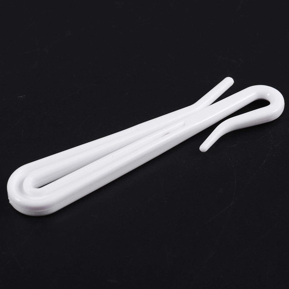 Trade Shop - Set Ganci Per Tende A Pieghe Regolabile In Plastica Bianche Lungo 75 Mm Casa Bagno 87354 -