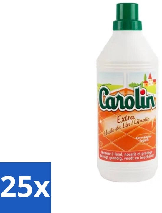25 x Reinigante per pavimenti - Extra olio di lino - 1 L - Pulitore di pavimenti - Pulitore di piastrelle - Extra olio di lino - Pulizia del pavimento - Pulizia delle piastrelle