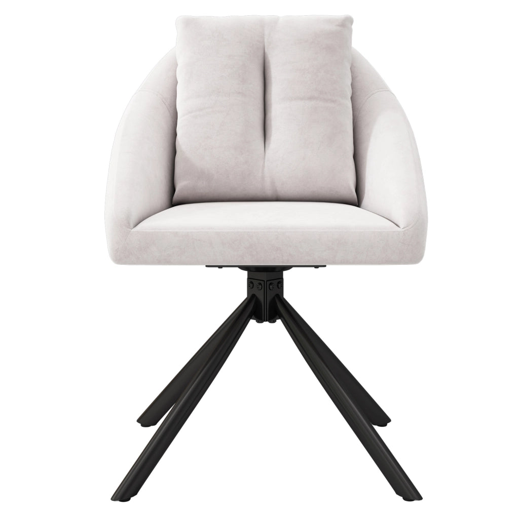 Sedia da pranzo girevole 65x59x79 cm beige in velluto