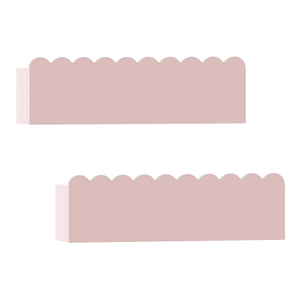 Set di 2 Mensole Vestnes con Bordo Rialzato 40 x 10 x 10 cm per Cameretta - Rosa [en.casa]