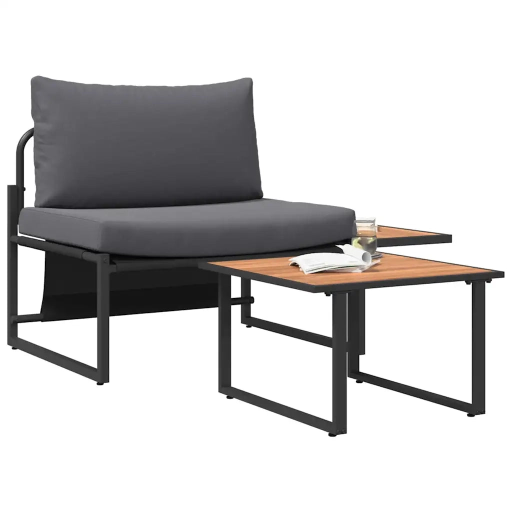 Set Divano da Giardino 2 pz-Sofa da Giardino-Divanetto da esterno Antracite Acciaio
