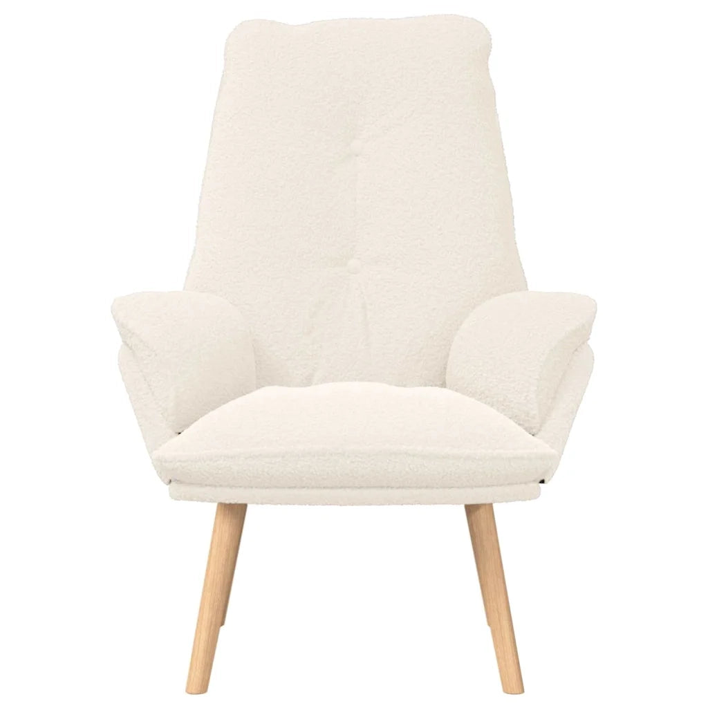 Poltrona | Sedia Relax Crema 69 x 74 x 93 cm Tessuto Sherpa