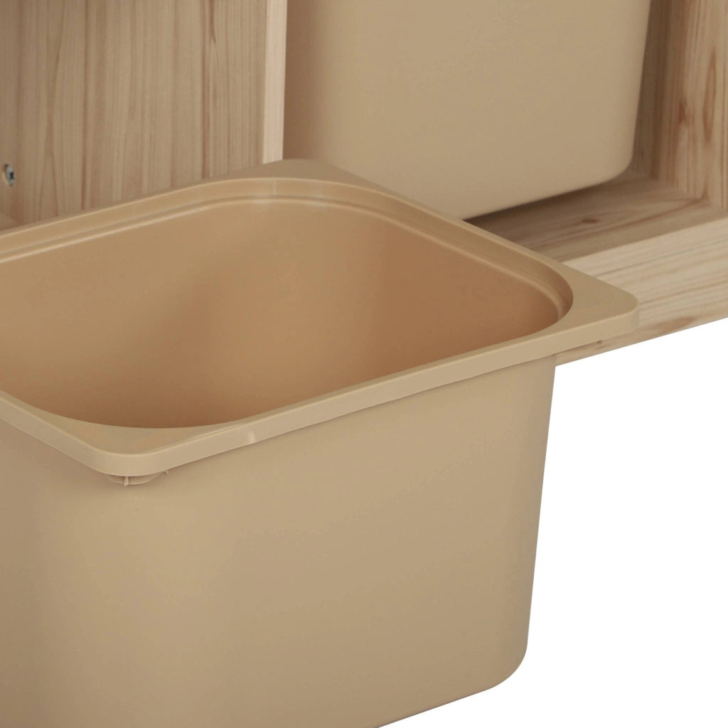 Mobile contenitore per bambini con 6 scatole colorate, beige