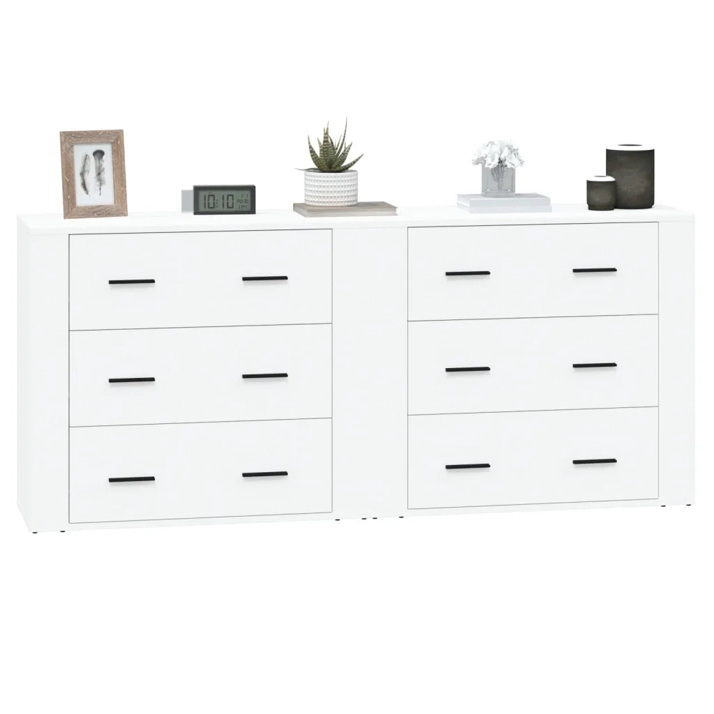 Credenze 2 pz Bianche in Legno Multistrato 3185407