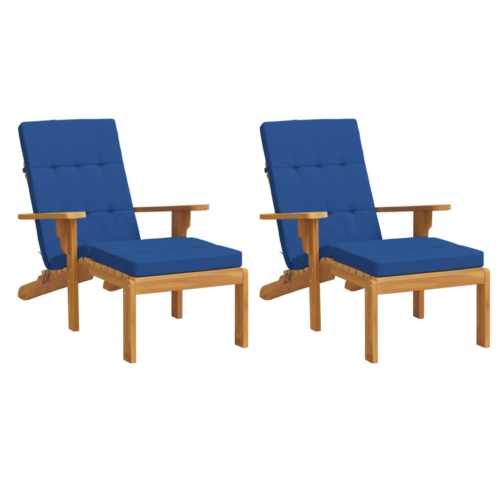 Cuscini per Sedia a Sdraio 2 pz Blu Reale in Tessuto Oxfordcod mxl 94383