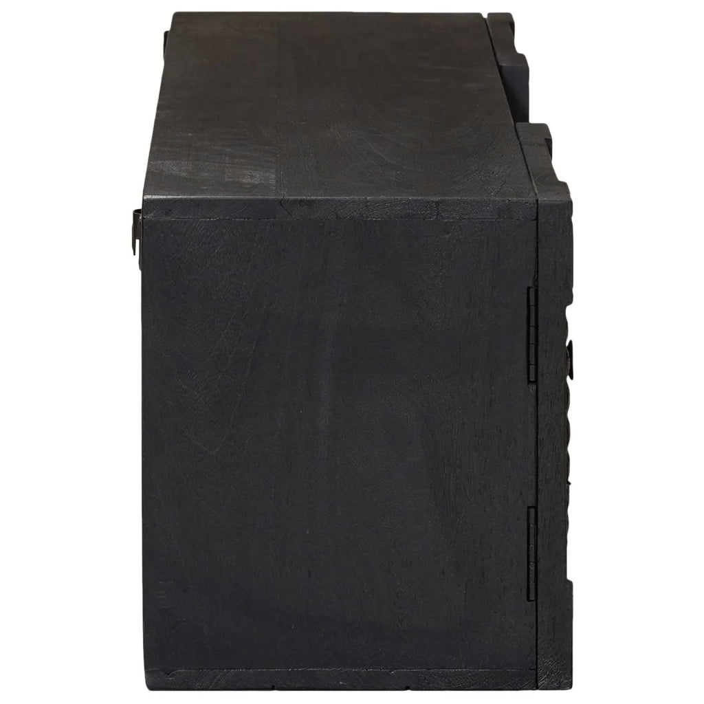 Mobile TV con lo scaffale con porta Nero 105 x 30 x 35 cm