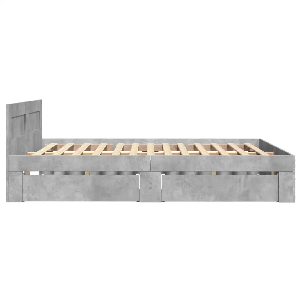 Giroletto Testiera Grigio Cemento 140x200 cm Legno Multistrato