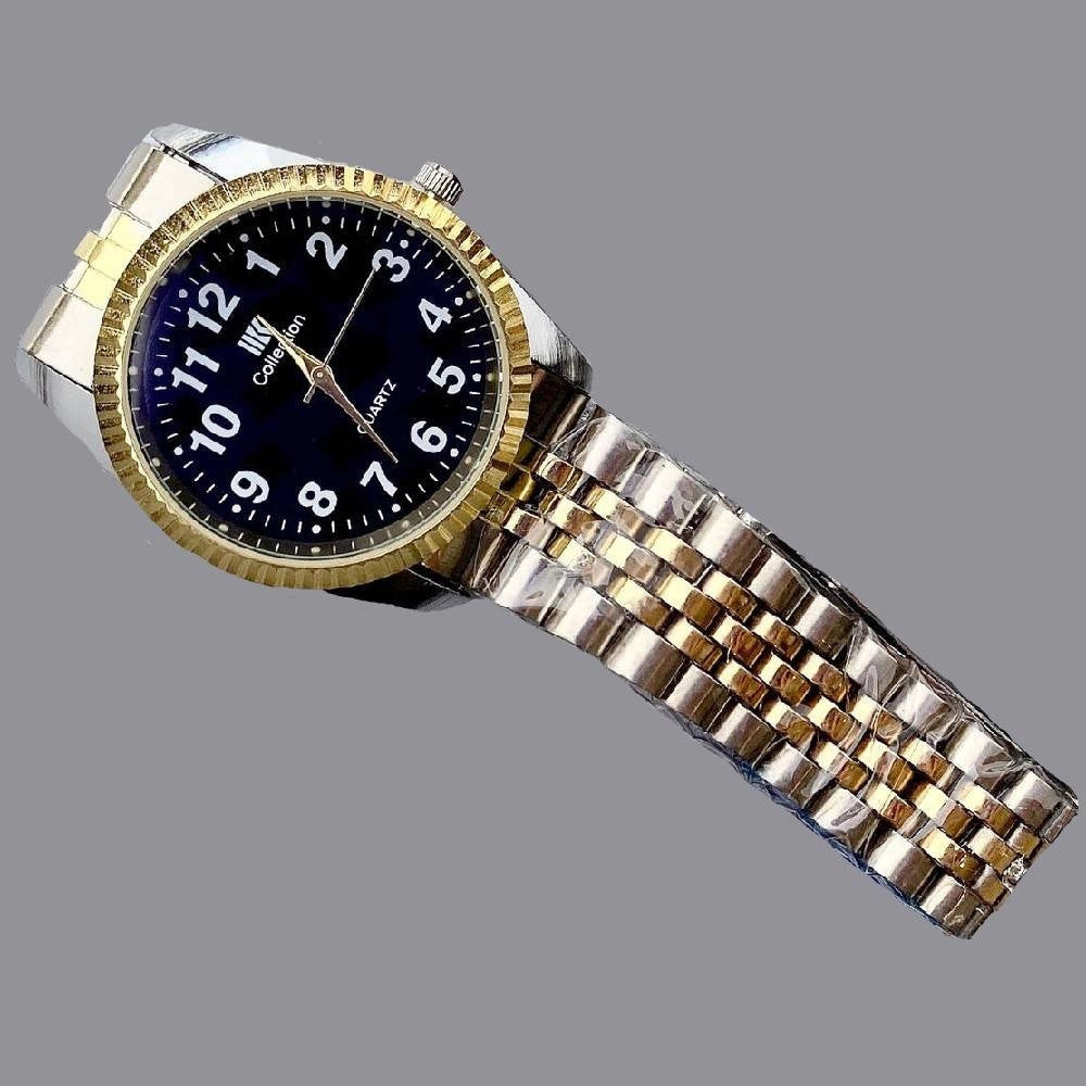 Trade Shop - Orologio Da Polso Ik Collection Uomo Analogico Quarzo Dorato Silver Fondo Nero -