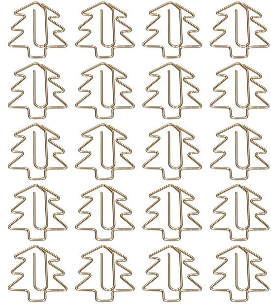 Clip per carta in forma di albero di Natale - 20 pezzi - Materiale per ufficio - Antiruggine - Sostenibile - Resistente ai colori - Organizzazione e riparazione - Materiale per ufficio
