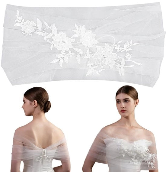 Sposa 51 Pollici - Sottoveste di Tulle - Disegno a Faccia di Cipolla - Tocco Romantico - Materiale di Velluto di Alta Qualità - Spalle Molli - Sposa Sottile