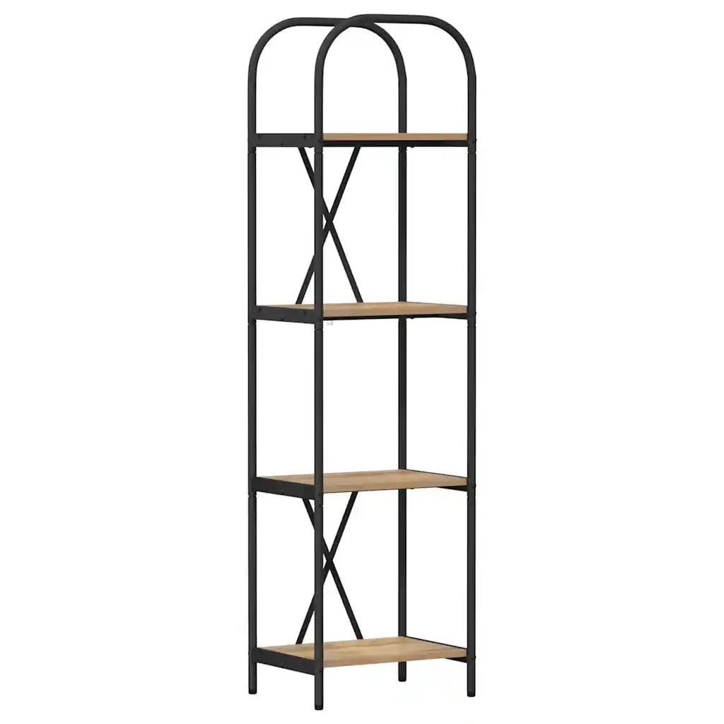 Libreria-Scaffale per Libri-Mobile di Stoccaggio Rovere artigianale 40 x 30 x 146 cm Legno multistrato 501020