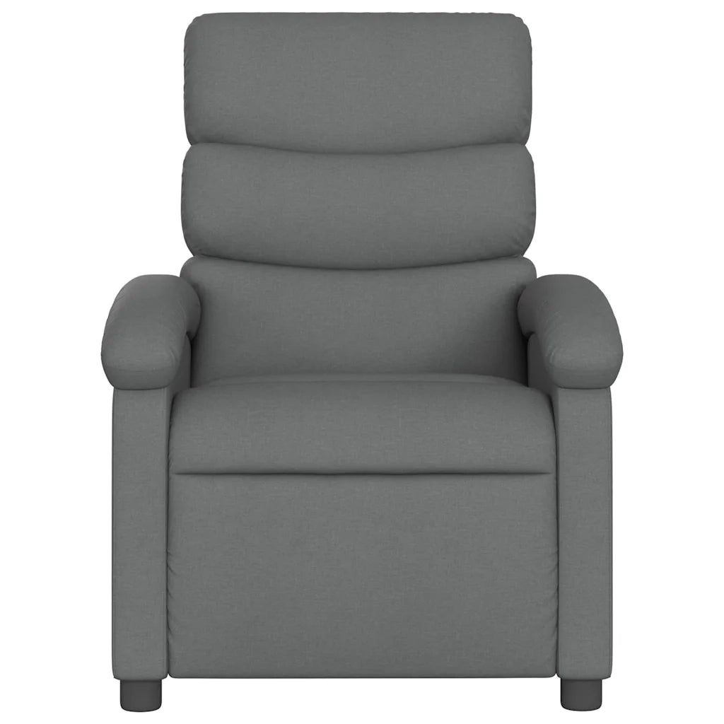 Poltrona Massaggiante Reclinabile Grigio Scuro in Tessuto 371702